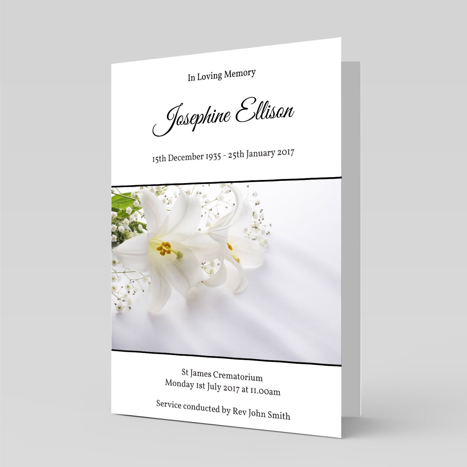 Funeral Order of Service Frontcover