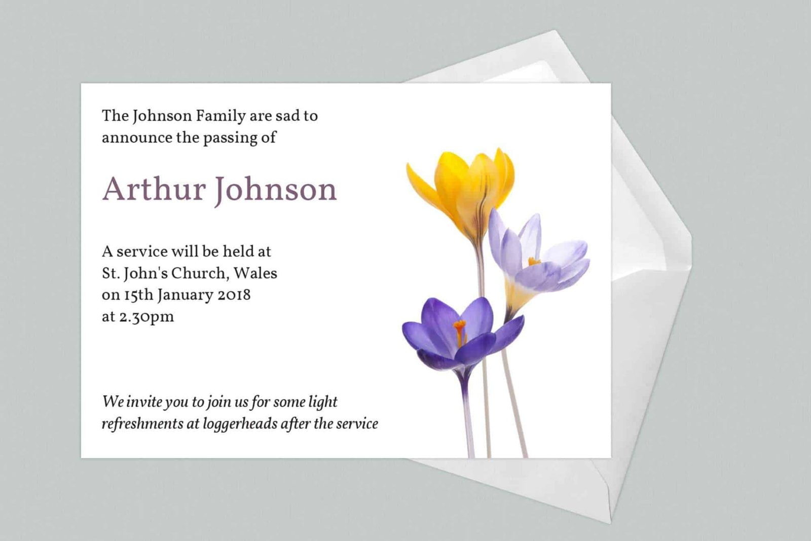 Funeral Announcement Cards-Design 4