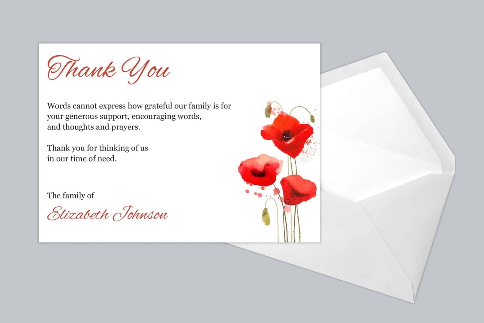 Funeral Thank You Card Style 18